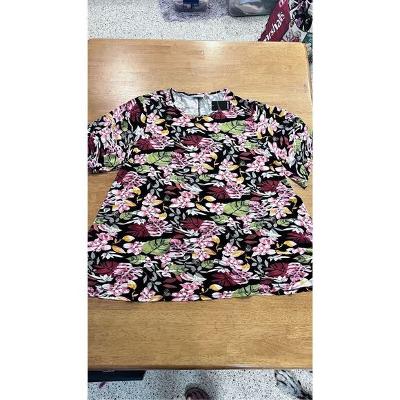 AVENUE BLACK FLORAL BLOUSE WOMENS SIZE 22/24 NEW P-195 - Picture 2 of 8